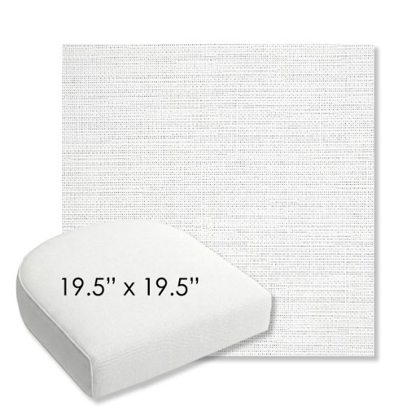 Picture of Piazza White | 19.5" x 19.5" Bullnose Contoured Rounded Back Wicker Chair Cushion - Sunbrella© Fabric