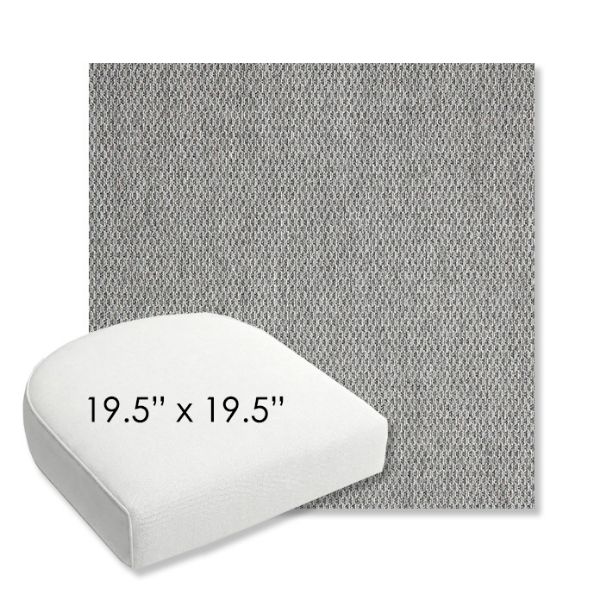 Picture of Pique Ash | 19.5" x 19.5" Bullnose Contoured Rounded Back Wicker Chair Cushion - Sunbrella© Fabric