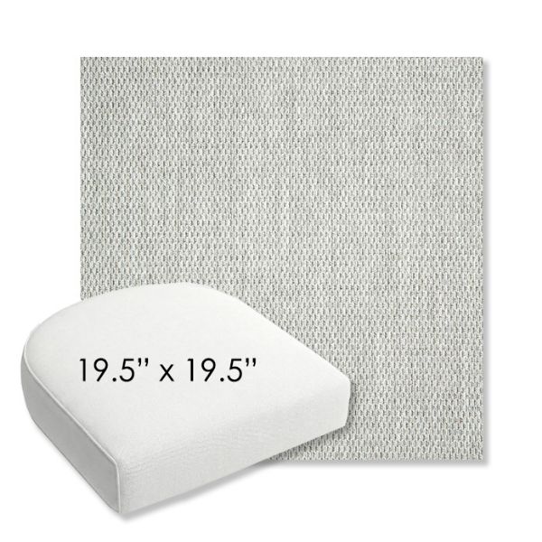 Picture of Pique Cloud | 19.5" x 19.5" Bullnose Contoured Rounded Back Wicker Chair Cushion - Sunbrella© Fabric