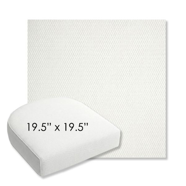 Picture of Pique Salt | 19.5" x 19.5" Bullnose Contoured Rounded Back Wicker Chair Cushion - Sunbrella© Fabric