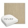 Picture of Pique Sand | 19.5" x 19.5" Bullnose Contoured Rounded Back Wicker Chair Cushion - Sunbrella© Fabric