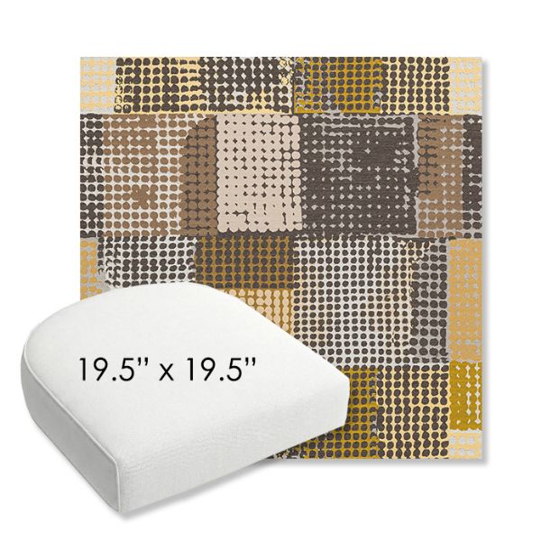 Picture of Pop Corn | 19.5" x 19.5" Bullnose Contoured Rounded Back Wicker Chair Cushion - Sunbrella© Fabric