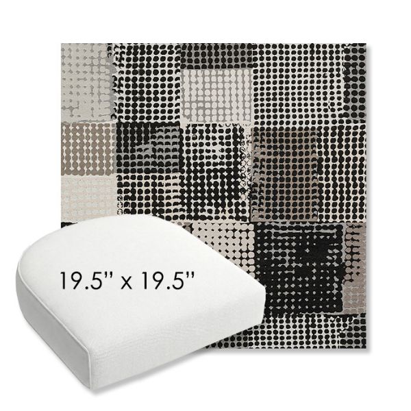 Picture of Pop Film | 19.5" x 19.5" Bullnose Contoured Rounded Back Wicker Chair Cushion - Sunbrella© Fabric