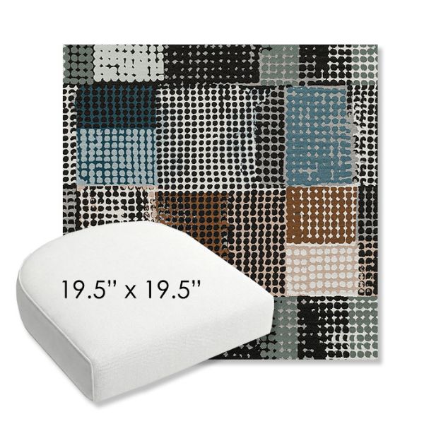 Picture of Pop Fizz | 19.5" x 19.5" Bullnose Contoured Rounded Back Wicker Chair Cushion - Sunbrella© Fabric