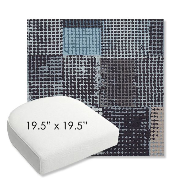 Picture of Pop Patch | 19.5" x 19.5" Bullnose Contoured Rounded Back Wicker Chair Cushion - Sunbrella© Fabric
