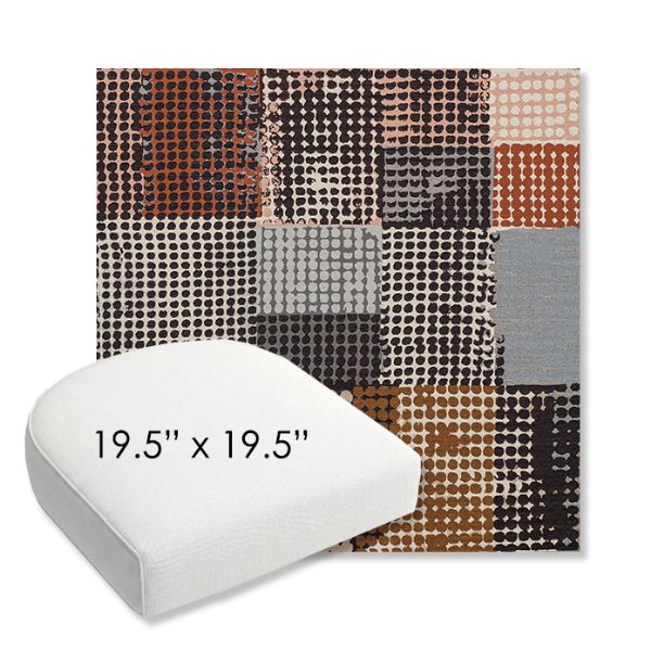 Picture of Pop Punchcard | 19.5" x 19.5" Bullnose Contoured Rounded Back Wicker Chair Cushion - Sunbrella© Fabric