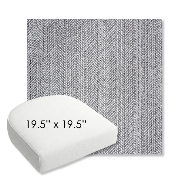 Picture of Posh Graphite | 19.5" x 19.5" Bullnose Contoured Rounded Back Wicker Chair Cushion - Sunbrella© Fabric