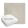 Picture of Posh Pebble | 19.5" x 19.5" Bullnose Contoured Rounded Back Wicker Chair Cushion - Sunbrella© Fabric