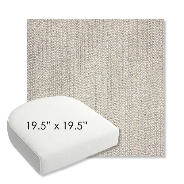 Picture of Posh Pebble | 19.5" x 19.5" Bullnose Contoured Rounded Back Wicker Chair Cushion - Sunbrella© Fabric