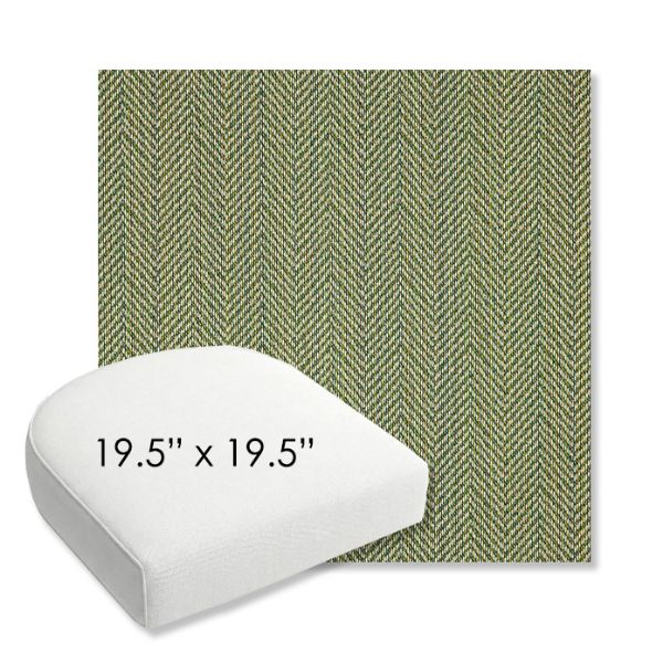 Picture of Posh Shamrock | 19.5" x 19.5" Bullnose Contoured Rounded Back Wicker Chair Cushion - Sunbrella© Fabric