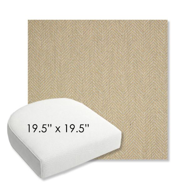 Picture of Posh Shitake | 19.5" x 19.5" Bullnose Contoured Rounded Back Wicker Chair Cushion - Sunbrella© Fabric