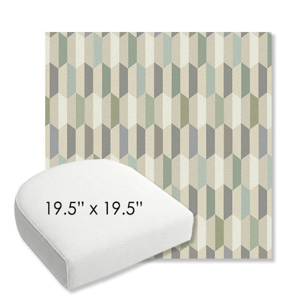 Picture of Precise Spring | 19.5" x 19.5" Bullnose Contoured Rounded Back Wicker Chair Cushion - Sunbrella© Fabric