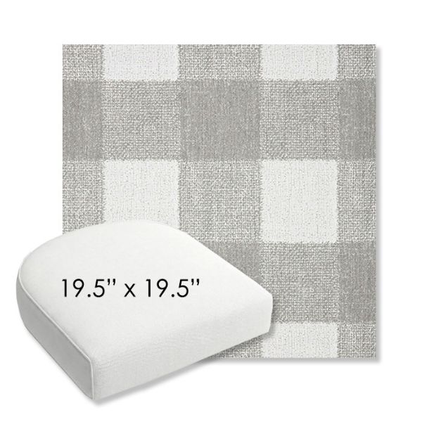Picture of Preso Pebble | 19.5" x 19.5" Bullnose Contoured Rounded Back Wicker Chair Cushion - Sunbrella© Fabric
