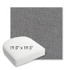 Picture of Proof Slate | 19.5" x 19.5" Bullnose Contoured Rounded Back Wicker Chair Cushion - Sunbrella© Fabric