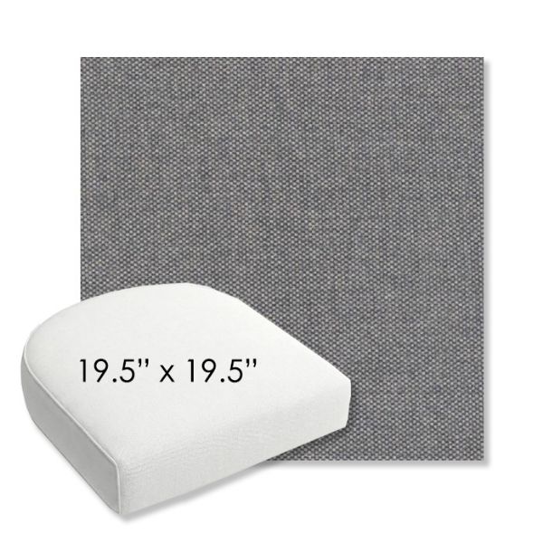 Picture of Proof Slate | 19.5" x 19.5" Bullnose Contoured Rounded Back Wicker Chair Cushion - Sunbrella© Fabric