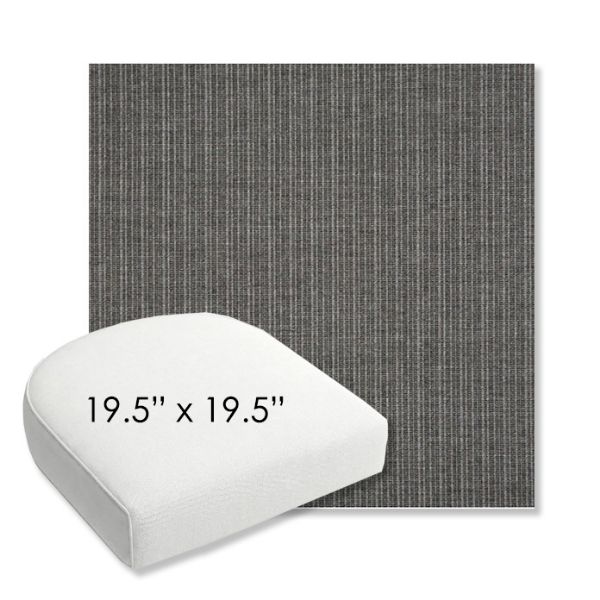 Picture of Proven Charcoal | 19.5" x 19.5" Bullnose Contoured Rounded Back Wicker Chair Cushion - Sunbrella© Fabric