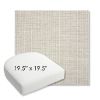 Picture of Proven Dove | 19.5" x 19.5" Bullnose Contoured Rounded Back Wicker Chair Cushion - Sunbrella© Fabric