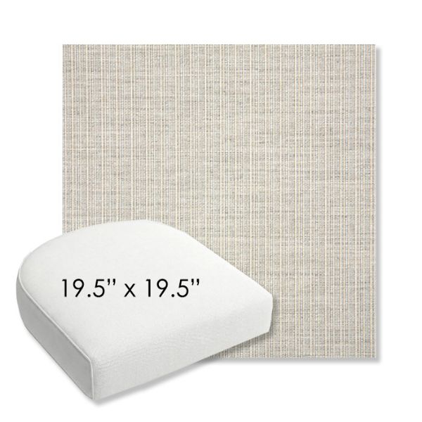 Picture of Proven Dove | 19.5" x 19.5" Bullnose Contoured Rounded Back Wicker Chair Cushion - Sunbrella© Fabric