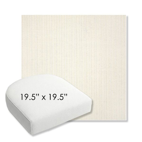 Picture of Proven Ivory | 19.5" x 19.5" Bullnose Contoured Rounded Back Wicker Chair Cushion - Sunbrella© Fabric