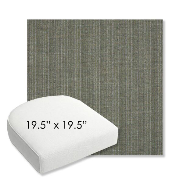 Picture of Proven Olive | 19.5" x 19.5" Bullnose Contoured Rounded Back Wicker Chair Cushion - Sunbrella© Fabric