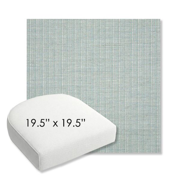 Picture of Proven Seaglass | 19.5" x 19.5" Bullnose Contoured Rounded Back Wicker Chair Cushion - Sunbrella© Fabric