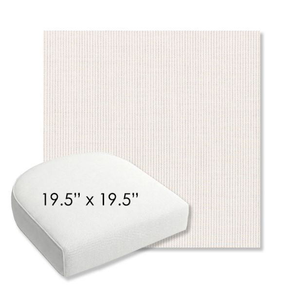 Picture of Replay Linen | 19.5" x 19.5" Bullnose Contoured Rounded Back Wicker Chair Cushion - Sunbrella© Fabric