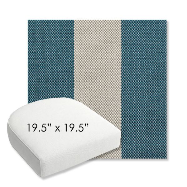 Picture of Rothko Curacao | 19.5" x 19.5" Bullnose Contoured Rounded Back Wicker Chair Cushion - Sunbrella© Fabric