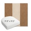 Picture of Rothko Latte | 19.5" x 19.5" Bullnose Contoured Rounded Back Wicker Chair Cushion - Sunbrella© Fabric