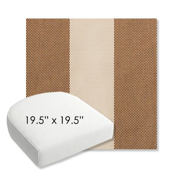 Picture of Rothko Latte | 19.5" x 19.5" Bullnose Contoured Rounded Back Wicker Chair Cushion - Sunbrella© Fabric