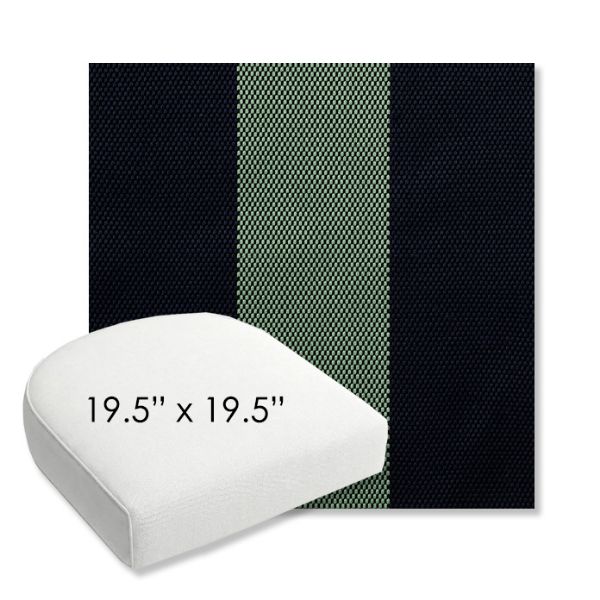 Picture of Rothko Mint Julep | 19.5" x 19.5" Bullnose Contoured Rounded Back Wicker Chair Cushion - Sunbrella© Fabric