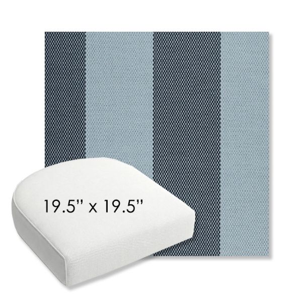 Picture of Rothko Oceanfront | 19.5" x 19.5" Bullnose Contoured Rounded Back Wicker Chair Cushion - Sunbrella© Fabric