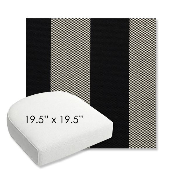 Picture of Rothko Stone Harbor | 19.5" x 19.5" Bullnose Contoured Rounded Back Wicker Chair Cushion - Sunbrella© Fabric