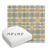 Picture of Rubix Lemon Lime | 19.5" x 19.5" Bullnose Contoured Rounded Back Wicker Chair Cushion - Sunbrella© Fabric
