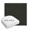 Picture of Spectrum Carbon | 19.5" x 19.5" Bullnose Contoured Rounded Back Wicker Chair Cushion - Sunbrella© Fabric