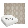 Picture of Spinner Diamond Pebble | 19.5" x 19.5" Bullnose Contoured Rounded Back Wicker Chair Cushion - Sunbrella© Fabric