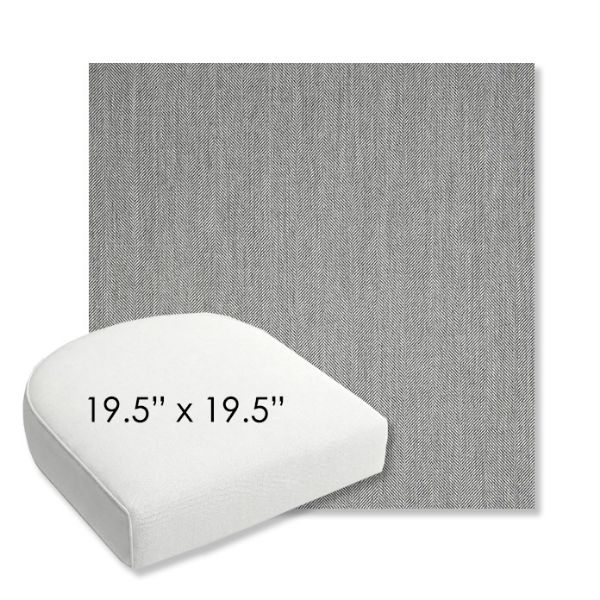 Picture of Switch Silver | 19.5" x 19.5" Bullnose Contoured Rounded Back Wicker Chair Cushion - Sunbrella© Fabric