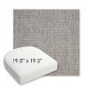 Picture of Tailored Fog | 19.5" x 19.5" Bullnose Contoured Rounded Back Wicker Chair Cushion - Sunbrella© Fabric