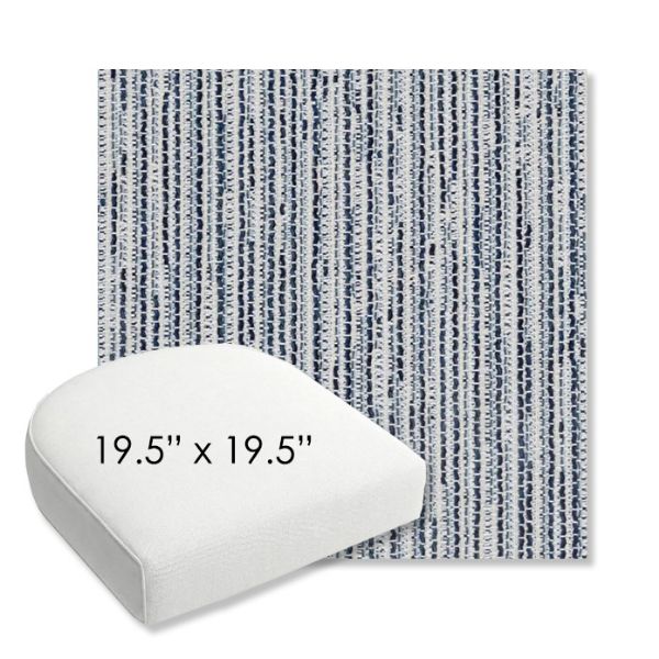 Picture of Tectonic Coastal | 19.5" x 19.5" Bullnose Contoured Rounded Back Wicker Chair Cushion - Sunbrella© Fabric