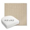 Picture of Ticking Dove | 19.5" x 19.5" Bullnose Contoured Rounded Back Wicker Chair Cushion - Sunbrella© Fabric