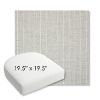 Picture of Ticking Fog | 19.5" x 19.5" Bullnose Contoured Rounded Back Wicker Chair Cushion - Sunbrella© Fabric