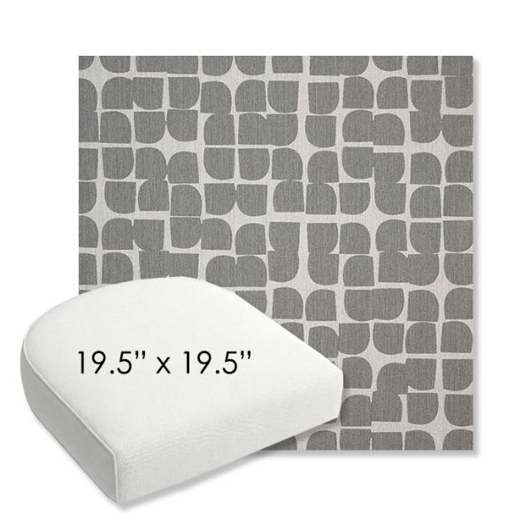 Picture of Toggle Greystone | 19.5" x 19.5" Bullnose Contoured Rounded Back Wicker Chair Cushion - Sunbrella© Fabric