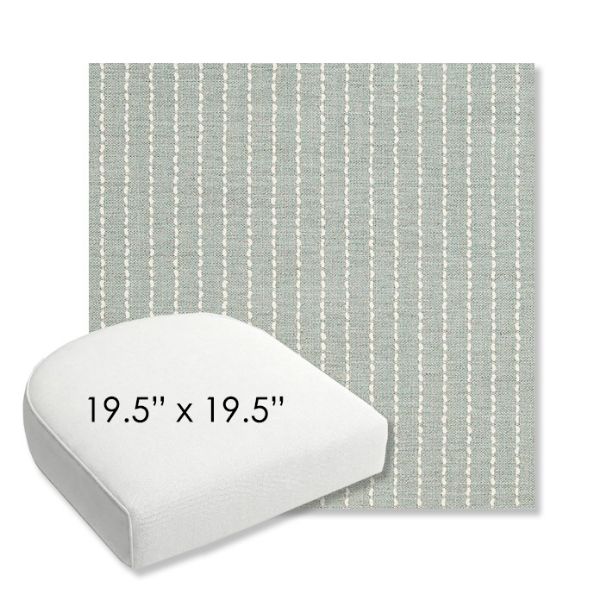 Picture of Trail Sky | 19.5" x 19.5" Bullnose Contoured Rounded Back Wicker Chair Cushion - Sunbrella© Fabric