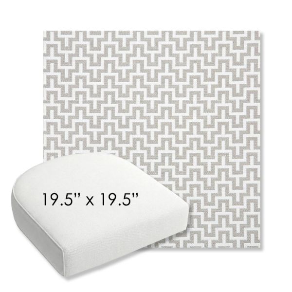 Picture of Underline Dove | 19.5" x 19.5" Bullnose Contoured Rounded Back Wicker Chair Cushion - Sunbrella© Fabric