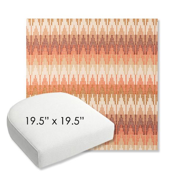 Picture of Valley Desert | 19.5" x 19.5" Bullnose Contoured Rounded Back Wicker Chair Cushion - Sunbrella© Fabric