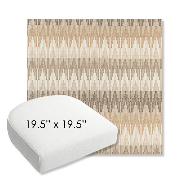 Picture of Valley Dune | 19.5" x 19.5" Bullnose Contoured Rounded Back Wicker Chair Cushion - Sunbrella© Fabric