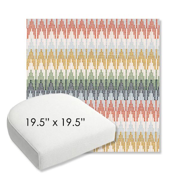 Picture of Valley Sedona | 19.5" x 19.5" Bullnose Contoured Rounded Back Wicker Chair Cushion - Sunbrella© Fabric