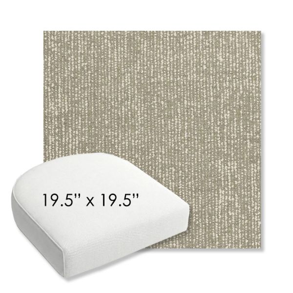 Picture of Vista Seasalt | 19.5" x 19.5" Bullnose Contoured Rounded Back Wicker Chair Cushion - Sunbrella© Fabric