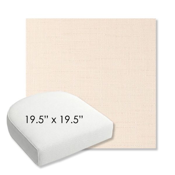 Picture of Willa Cream | 19.5" x 19.5" Bullnose Contoured Rounded Back Wicker Chair Cushion - Sunbrella© Fabric