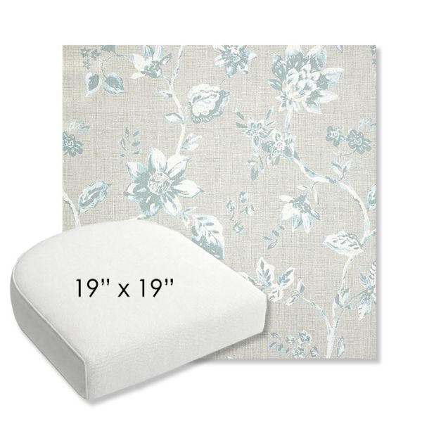 Picture of Ariana Dew | 19" x 19" Bullnose Contoured Rounded Back Wicker Chair Cushion - Sunbrella© Fabric