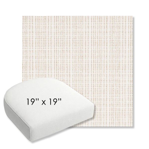 Picture of Benson Sand | 19" x 19" Bullnose Contoured Rounded Back Wicker Chair Cushion - Sunbrella© Fabric